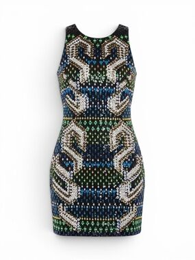 NWT PETER PILOTTO Saskia Dress Heavily Embellished Mini Shift Size 10